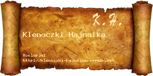 Klenoczki Hajnalka névjegykártya