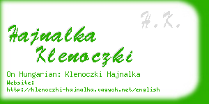 hajnalka klenoczki business card